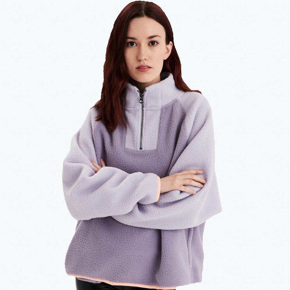 American Eagle Lavender Quarter-Zip Women's Sweater